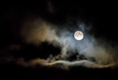 The Bright Moon On the Dark Night Sky