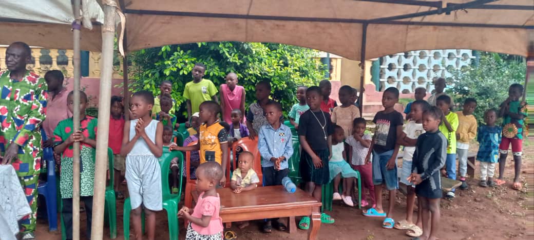 Visit to a motherless babies home during a birthday celebration